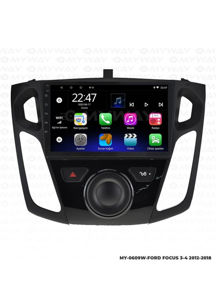 Ford Focus 3 Android 12 Multimedya Carplay 2gb RAM+32GB HDD 2012-2018 Navigasyon Ekran