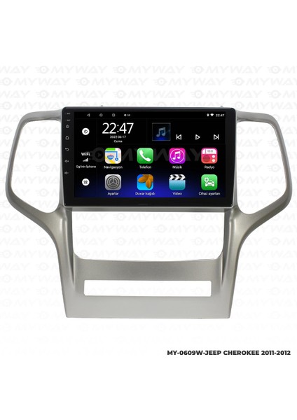 Jeep Cherokee Android 12 Multimedya Carplay 2gb RAM+32GB HDD 2011-2012 Navigasyon Ekran