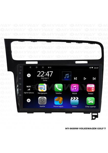 Volkswagen Golf 7 Android 12 Multimedya Carplay 2gb RAM+32GB HDD Navigasyon Ekran modelleri