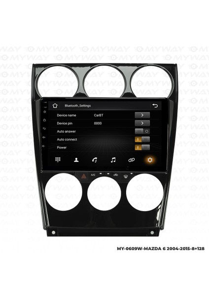 Mazda 6 Android 12 Multimedya Carplay 4gb RAM+64GB HDD 2004-2015 Navigasyon Ekran modelleri