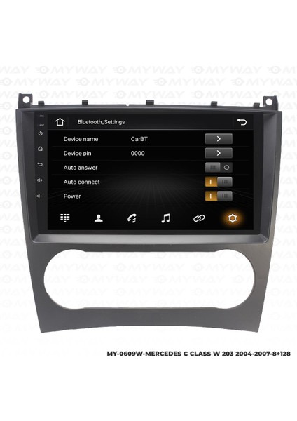 Mercedes W203 Android 12 Multimedya Carplay 4gb RAM+64GB HDD 2004-2007 Navigasyon Ekran modelleri