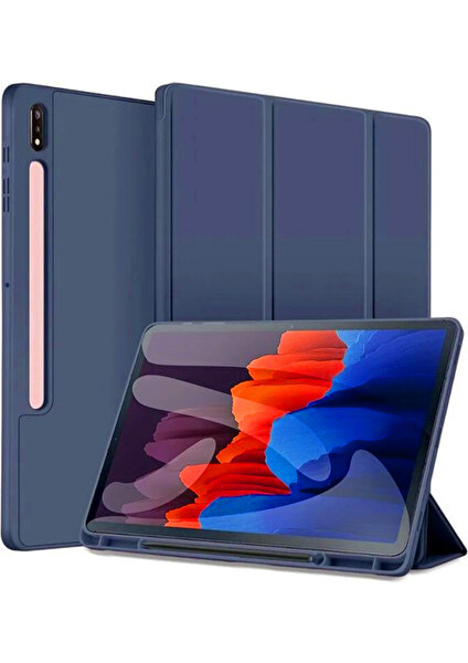 Samsung Galaxy Tab S7 Fe Lte SM-T737 64 GB 12.4 Uyumlu Premium Smart 360 Kalem Yuvalı Kapaklı Kılıf