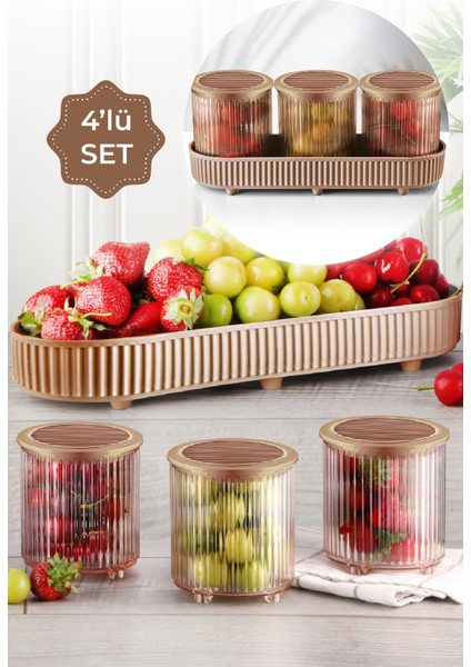 4 Parça Gold Salta Large Mutfak Seti Mutfak Düzenleyici fiyatları