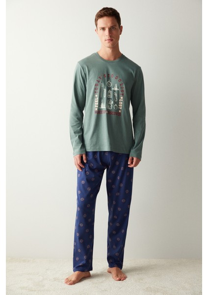 Lots Pantolon Lacivert Pijama Takımı