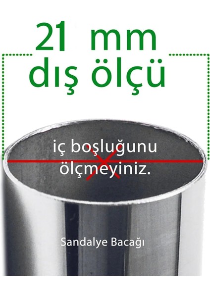 21 mm 20 Adet Pvc Sandalye Profil Ayak Pabucu Sessiz Yumuşak – Beyaz