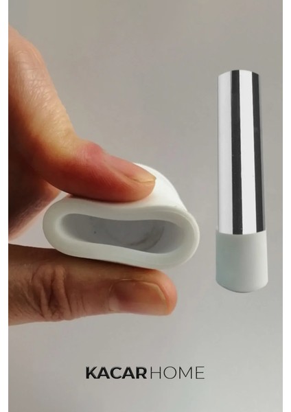 25 mm Pvc Sandalye Profil Ayak Pabucu Sessiz Yumuşak - Beyaz (16 Adet)