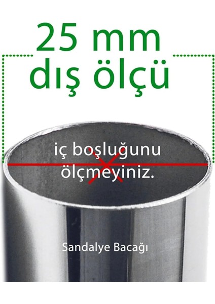 25 mm Pvc Sandalye Profil Ayak Pabucu Sessiz Yumuşak - Beyaz (16 Adet)