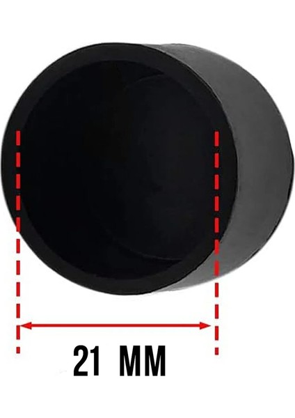 21 mm 16 Adet Pvc Masa Sandalye Profil Ayak Pabucu Sessiz Yumuşak Zemin Koruyucu Siyah