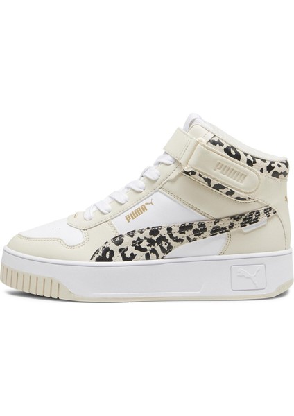 Carina Street Mid Animal Beyaz Kadın High Sneaker