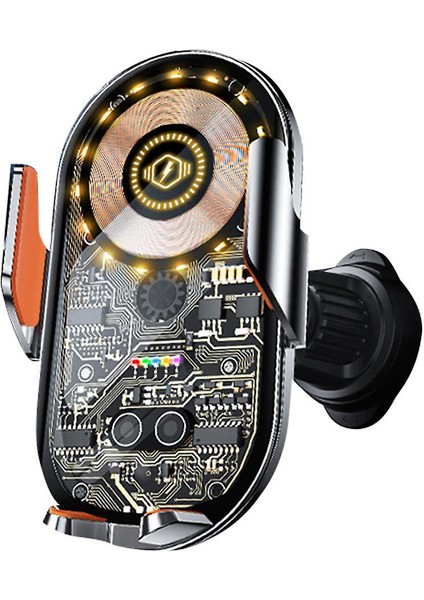 Kablosuz Araç Içi Cep Telefonu Şarj 2in1 Telefon Tutucu ve Şarj Araç 4.7-7.2 Inç Uyumlu Havalandırma ve Izgarasına Montaj Transparan Tasarım C12