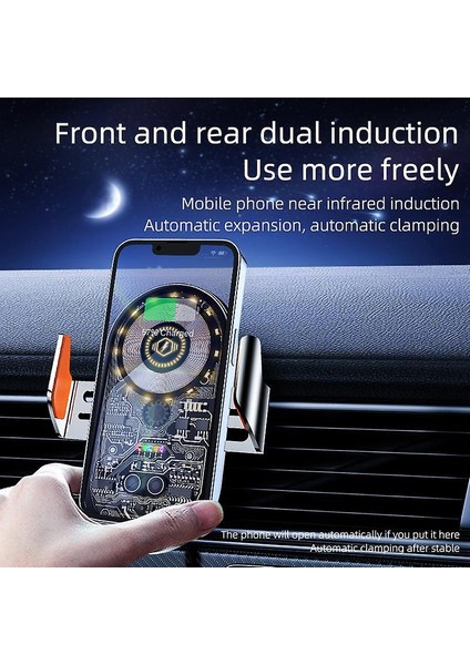 Kablosuz Araç Içi Cep Telefonu Şarj 2in1 Telefon Tutucu ve Şarj Araç 4.7-7.2 Inç Uyumlu Havalandırma ve Izgarasına Montaj Transparan Tasarım C12 indirimleri
