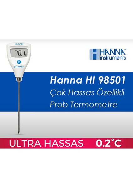 HI98501 Çok Hassas Problu Termometre 0.2ºc