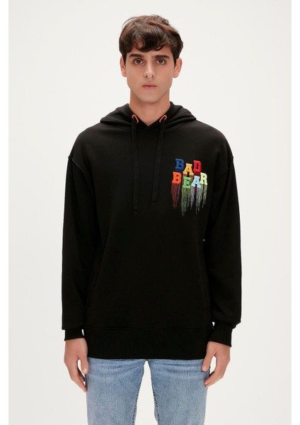 Bad Bear Rainbow Hoodie Erkek Siyah Sweatshirt 23.02.12.005-C01