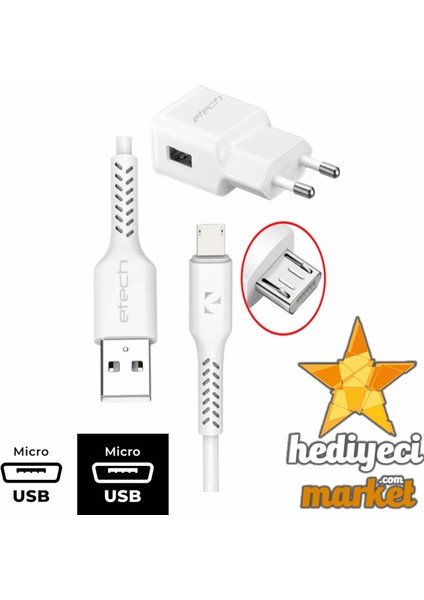 ETC-013 2.1A 10W Micro Şarj Cihazı Seti
