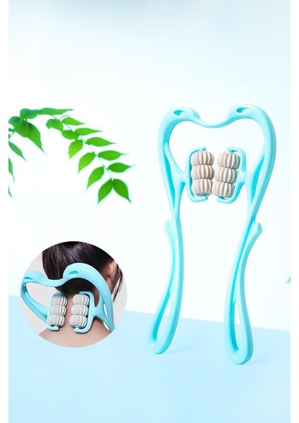 6 Tekerlekli Boyun Masaj Aleti Mavi