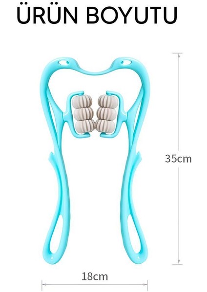6 Tekerlekli Boyun Masaj Aleti Mavi indirimleri