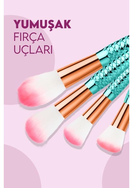 10'lu Balık Fırça Seti Pembe-Mavi