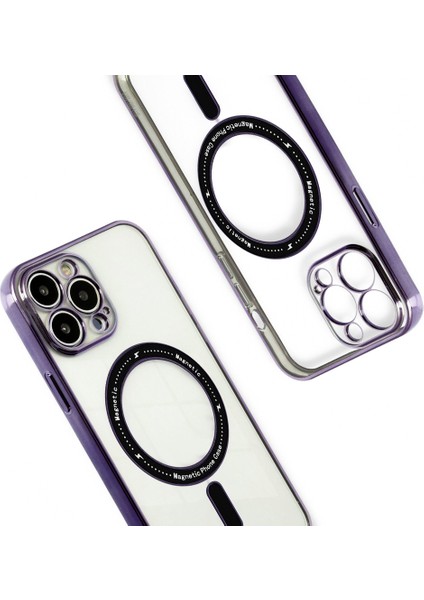 iPhone 13 Pro Max Kılıf Magsafe Özellikli Gold Seri Lazer Silikon Kapak modelleri