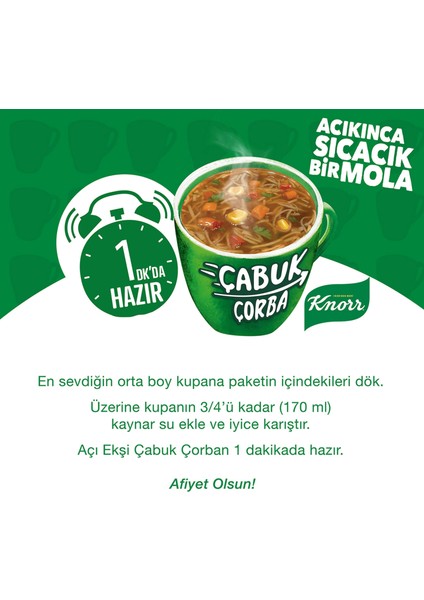 Çabuk Çorba Acı Ekşi 1 Porsiyon 19 G