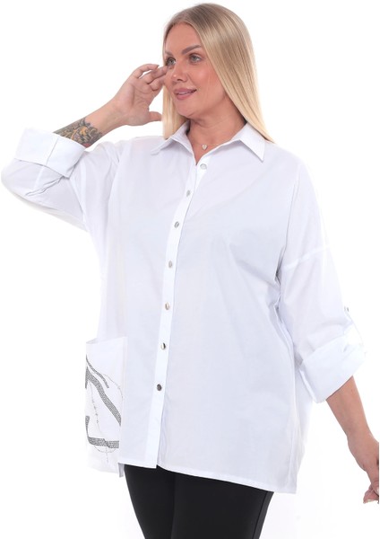 1. Kalite Cotton Büyük Beden Kadın Gömlek modelleri