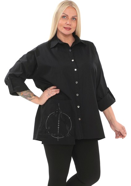 1. Kalite Cotton Büyük Beden Kadın Gömlek