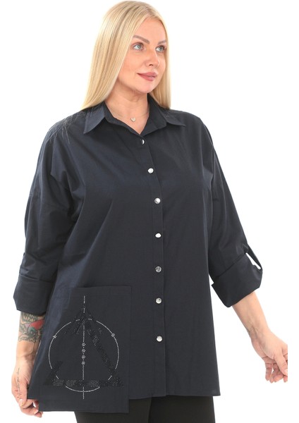 1. Kalite Cotton Büyük Beden Kadın Gömlek