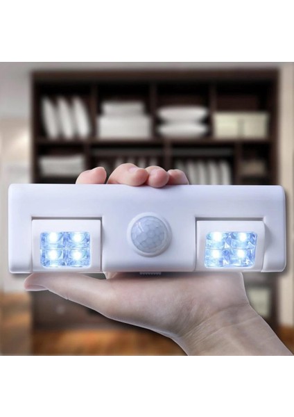 Hareket Sensörlü Pilli 8 LED 2 Taraflı Masa Lambası Ev Elbise Dolabı Lamba Işık