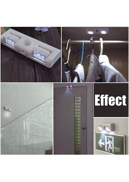 Hareket Sensörlü Pilli 8 LED 2 Taraflı Masa Lambası Ev Elbise Dolabı Lamba Işık