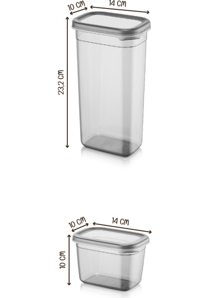 12LI Peggy Dikdörtgen Saklama Kabı Seti 6x( 1900ML, 800ML ) Etiketli indirimleri