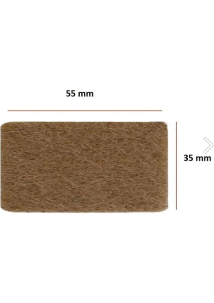 Yapışkanlı Sandalye, Masa, Koltuk Altı Parke Koruma Keçesi 3.5 cm x 5.5 cm 12 Adet Dikdörtgen Keçe
