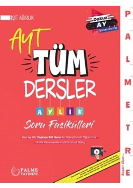 Palme YKS AYT Tüm Dersler Aylık Soru Fasikülleri Eşit Ağırlık