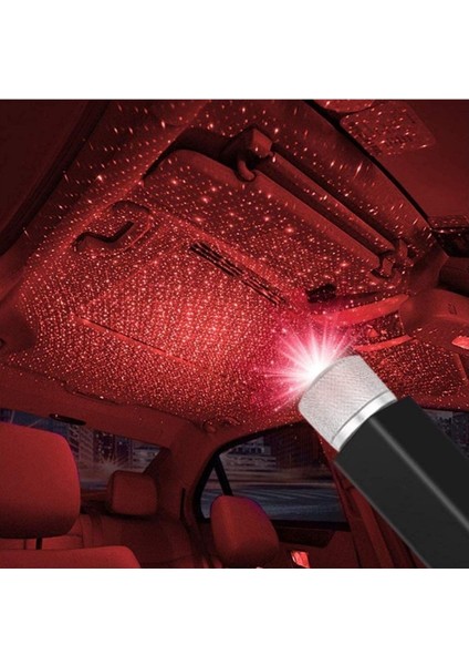 Araç Içi Disko Ayarlanabilir USB LED Işık Kırmızı (Yurt Dışından)