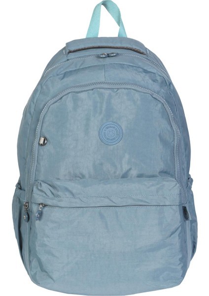 Krinkıl Sırt Çantası Laptop Bölmeli Spor ve Okul Sırt Çantası Kumaş Çanta Outdoor Su Geçirmez Suluk Bölmeli Günlük Kullanım Mavi