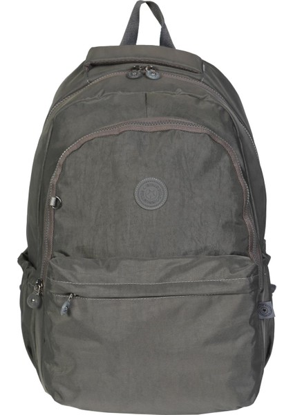 Krinkıl Sırt Çantası Laptop Bölmeli Spor ve Okul Sırt Çantası Kumaş Çanta Outdoor Su Geçirmez Suluk Bölmeli Günlük Kullanım Gri