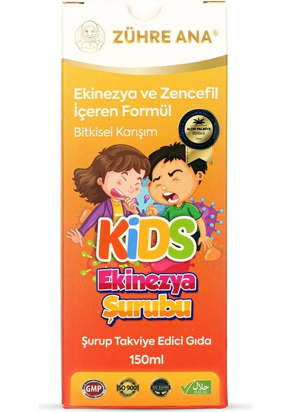 Kids Ekinezya Şurubu Çocuklar Için Ekinezya ve Zencefil Içeren Şurup 150 ml