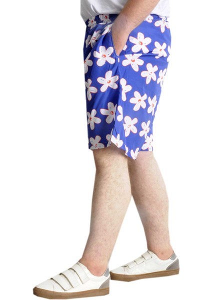 Büyük Beden Erkek Deniz Şortu 23464 Lacivert-Kırmızı fiyatları