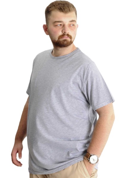 Büyük Beden Erkek T-Shirt Bis Yaka Fragmented 23133 Grimelanj modelleri