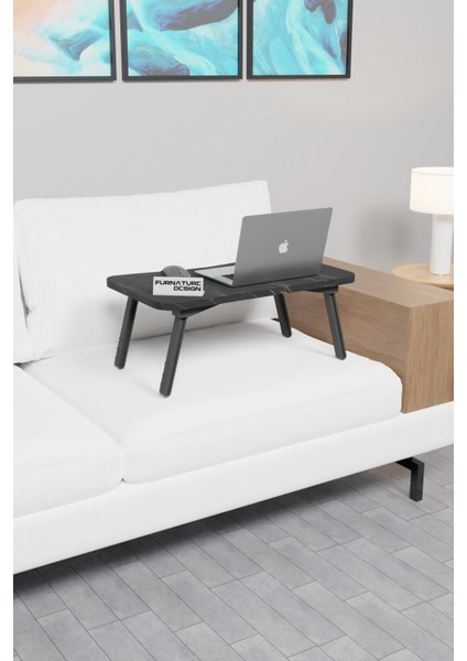 Katlanır Laptop Masası Sehpası Çalışma Yatak Kahvaltı Masası 60X35 cm Bendir