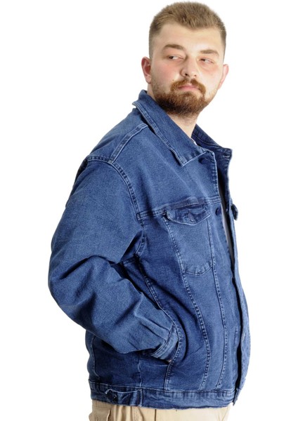 Büyük Beden Erkek Kot Mont Paris Star 22800 Açık Mavi modelleri