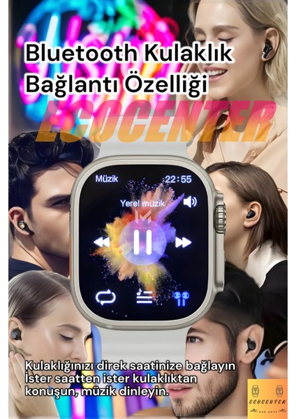 Hello Watch 3 H12 Ultra 4gb Rom ve Aksesuar Bağlantılı Watch 8 Ultra Max Akıllı Saat Hellowatch3