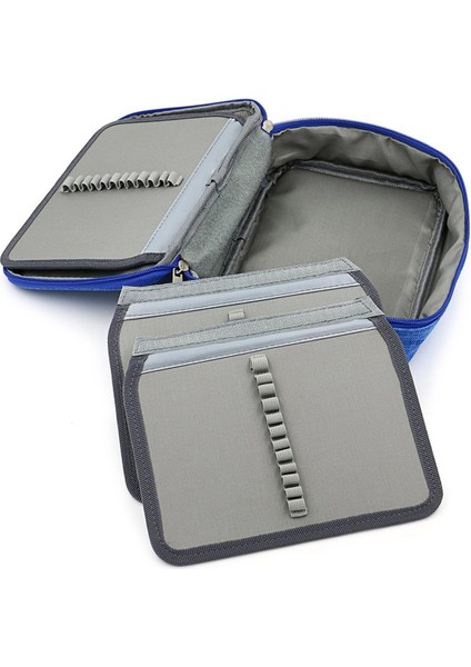 Yüksek Kapasiteli Fermuarlı Kalem Kutusu - Çok Fonksiyonlu, Mavi (Yurt Dışından)