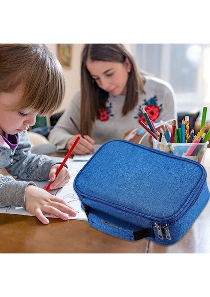 Yüksek Kapasiteli Fermuarlı Kalem Kutusu - Çok Fonksiyonlu, Mavi (Yurt Dışından) indirimleri