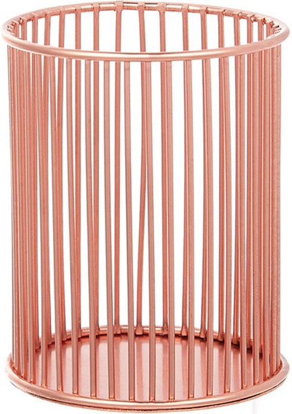 Metal Masa Kalemliği - Pembe Altın, Makyaj Fırçası ve Kalemlik (Yurt Dışından)