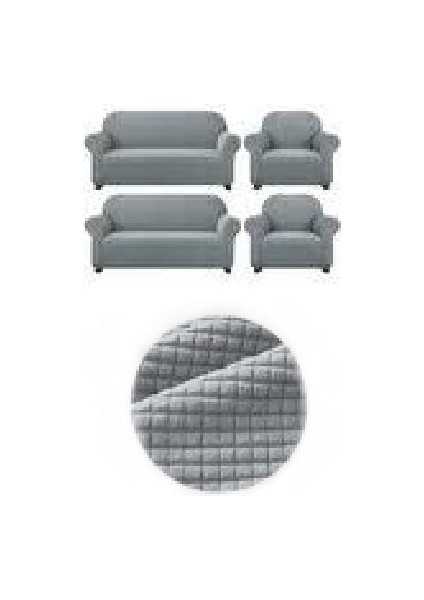 Güzelevim Likralı Pitikare Desen Koltuk Takım Kılıfı 3+2+1+1 Elastik Koltuk Örtü