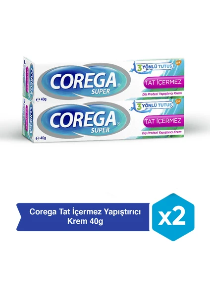 Tat İçermez Yapıştırıcı Krem 40 gr x 2 Adet