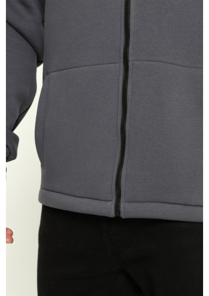 Erkek Standart Fit Normal Kesim Içi Polarlı 3 Iplik Kapüşonlu Fermuarlı Sweatshirt fiyatları