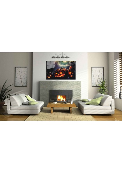 Eliza Home Işıklı Bal Kabağı Noel Cam Tablo