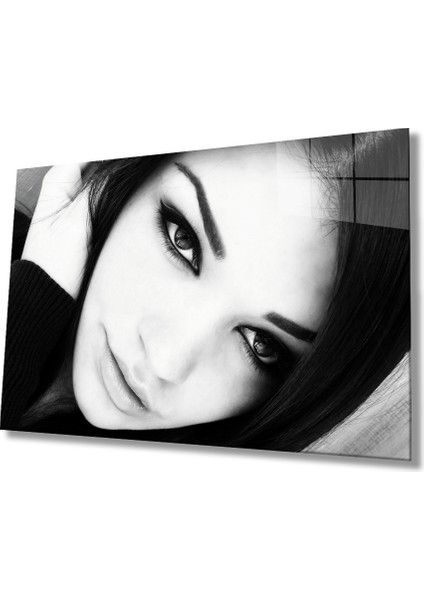 Eliza Home Siyah Beyaz Insan Fotoğrafları Kadın Cam Tablo