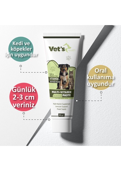 Vet’s Health Multi Vitamin Paste Kedi ve Köpekler Için Vitamin Desteği Pasta 100g modelleri
