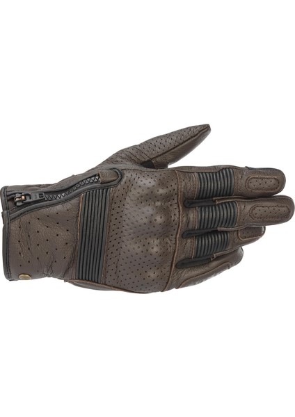 Rayburn V2 Korumalı Deri Motosiklet Eldiveni (Kahverengi)